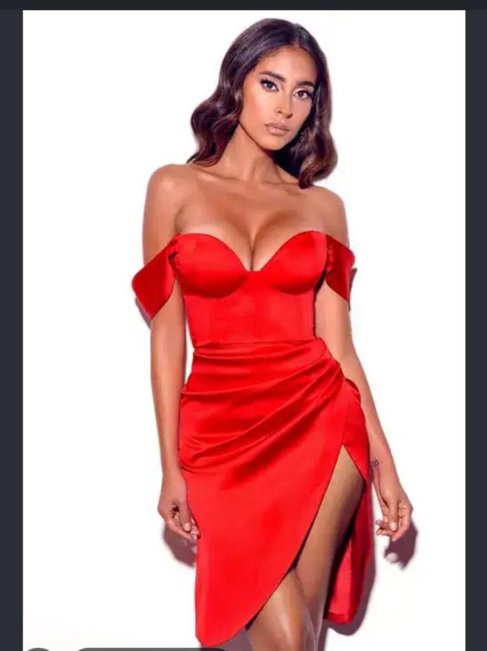 Miss Circle Hedy Satin Corset Dress Knee Length